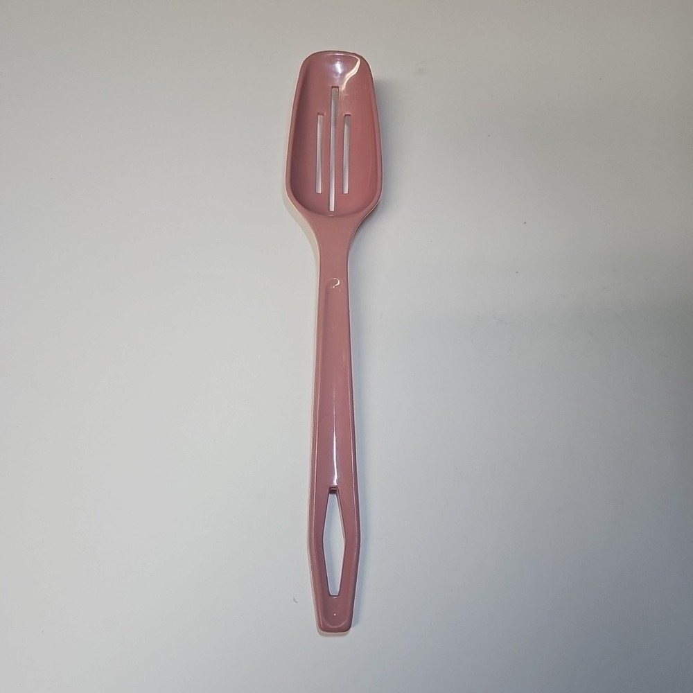 King Kraft 11" Slotted Spoon Pink Mauve Vintage Kitchen Utensil Cooking USA Made